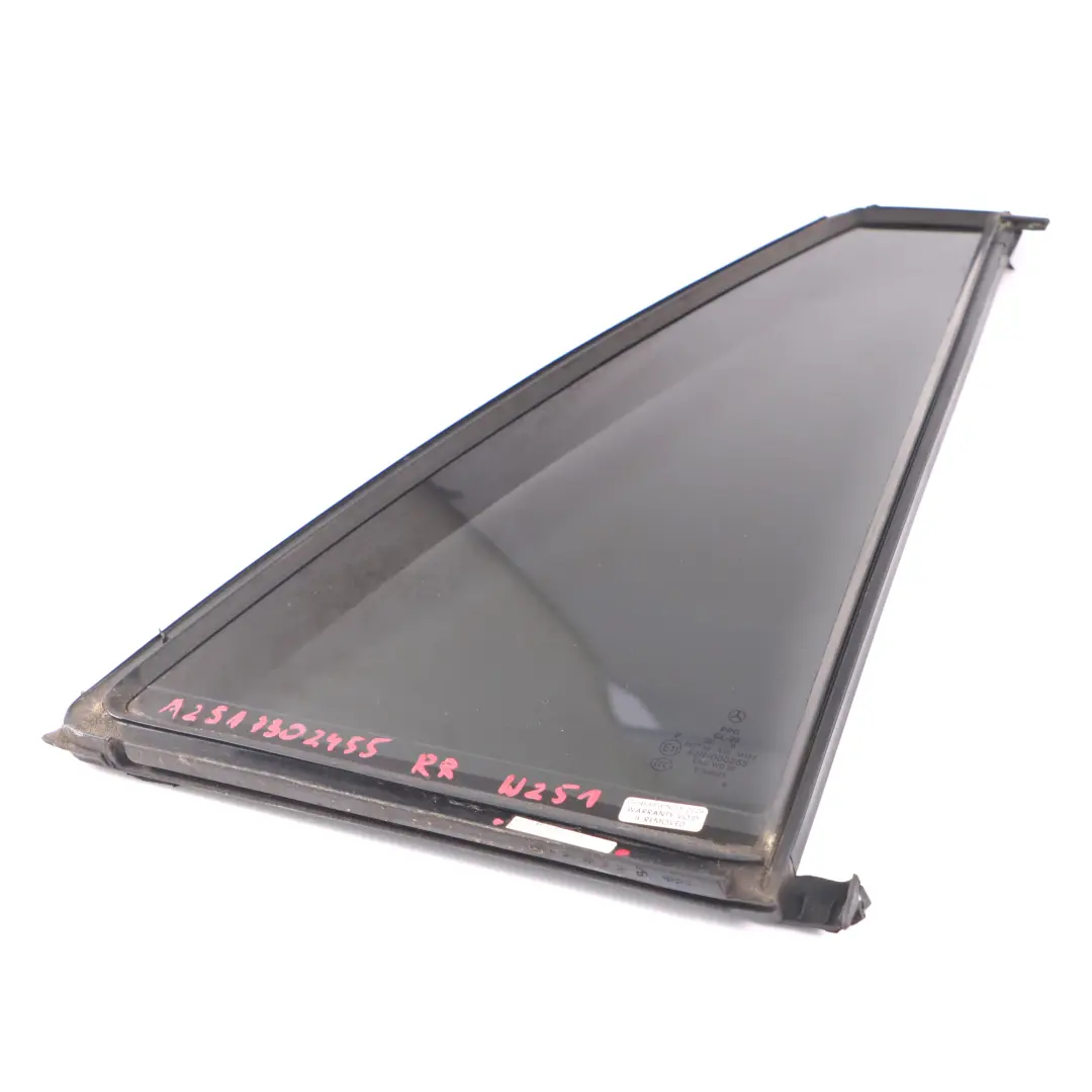 Cristal Puerta Trasera Izquierda Tintado AS3 para Mercedes W251 con número de pieza A2517302455 Mercedes W251 Cristal Puerta Trasera Izquierda Tintado AS3 - SKU A2517302455 - Número de pieza A2517302455