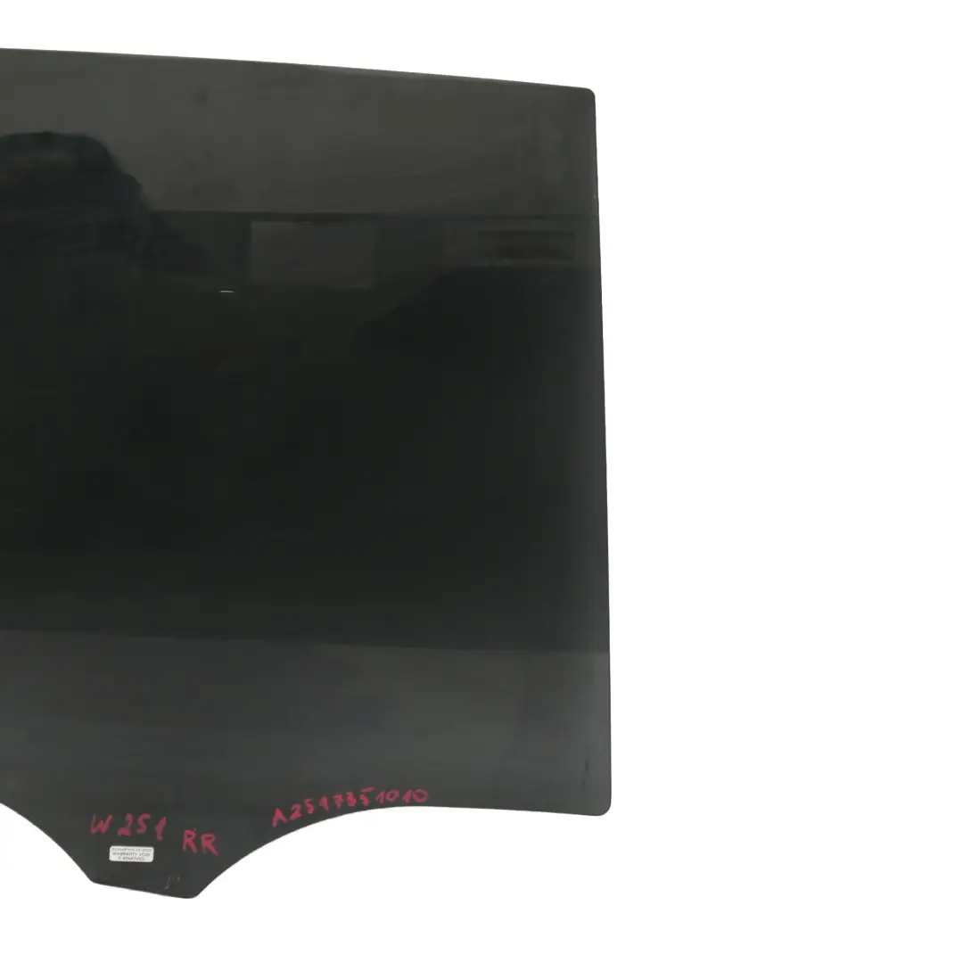 Door Window Glass Rear Right O/S Tinted to Mercedes W251 with Part number A2517351010 Mercedes W251 Door Window Glass Rear Right O/S Tinted - SKU A2517351010 - Part number A2517351010