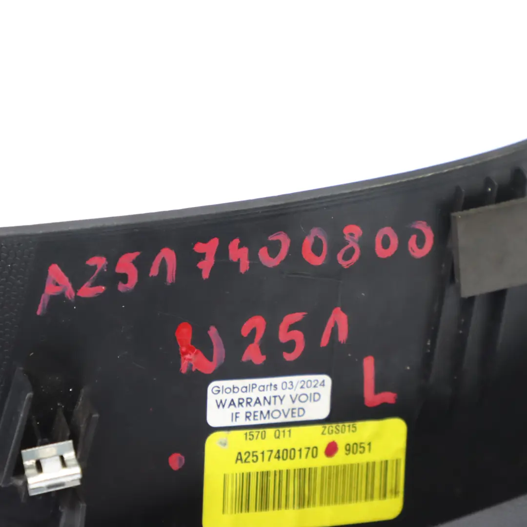 Couvercle de coffre supérieur gauche Noir A2517400170 pour Mercedes W251 à propos du numéro de pièce A2517400300 Mercedes W251 Couvercle de coffre supérieur gauche Noir A2517400170 - SKU A2517400300 - Numéro de pièce A2517400300