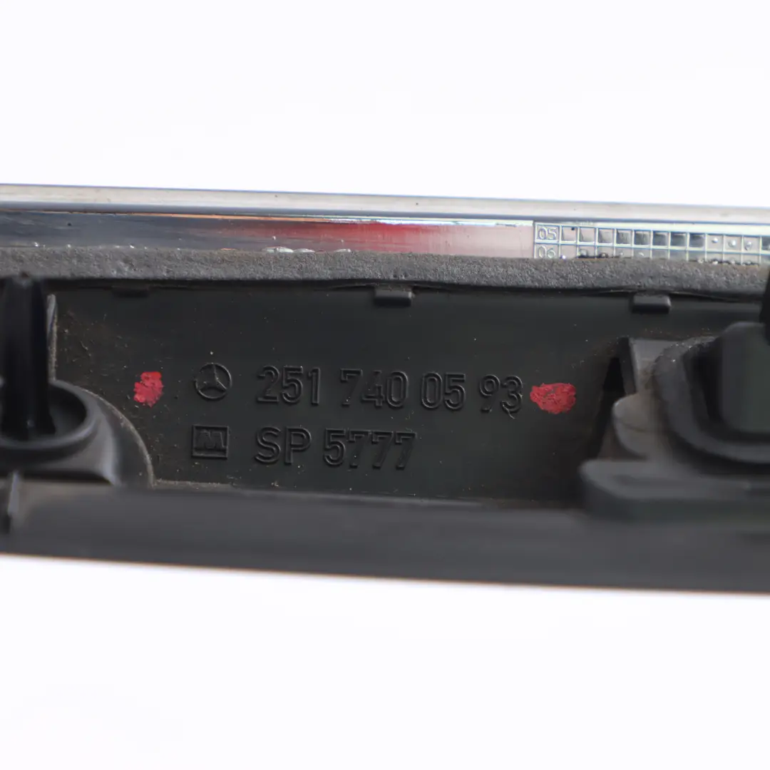 Trunk Lid Tailgate Handle License Plate Light Chrome to Mercedes W251 with Part number A2517400593 Mercedes W251 Trunk Lid Tailgate Handle License Plate Light Chrome - SKU A2517400593 - Part number A2517400593