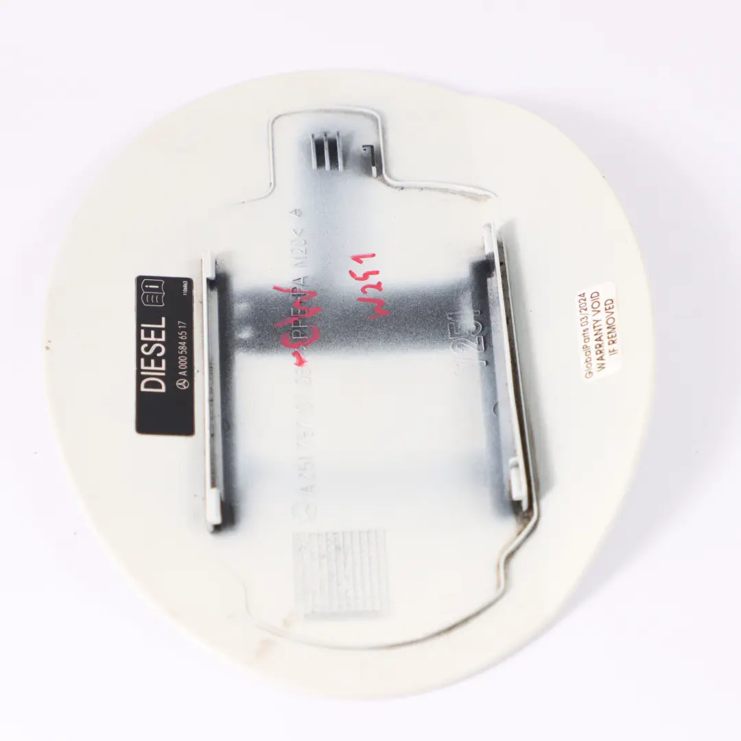 Flap Tank Cap Cover Calcite White - 650 to Mercedes W251 Fuel with Part number A2517570106 Mercedes W251 Fuel Flap Tank Cap Cover Calcite White - 650 - SKU A2517570106-CW - Part number A2517570106