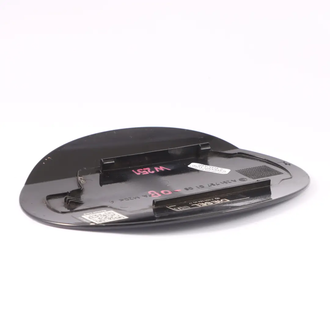 Mercedes W251 Fuel Flap Tank Cap Cover Obsidian Black Metallic - 197 - SKU A2517570106-OB - Part number A2517570106