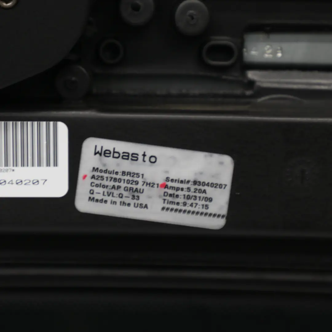 Mercedes W251 Sunroof Sliding Roof Mechanism Assembly Window Glass - SKU A2517801029 - Part number A2517801029