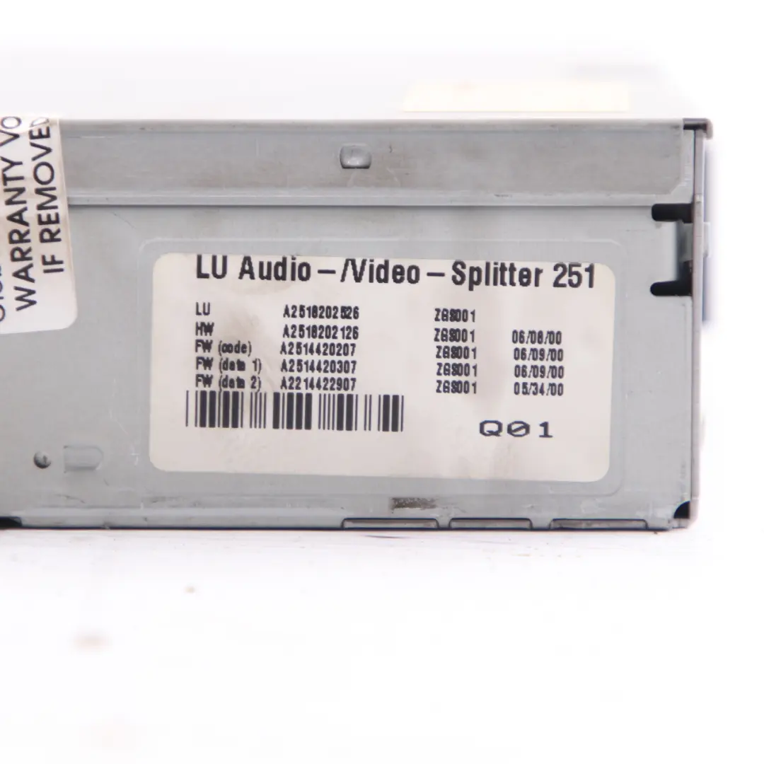 Mercedes ML W164 Rear DVD Entertainment System Video Splitter Player - SKU A2518202526 - Part number A2518202526