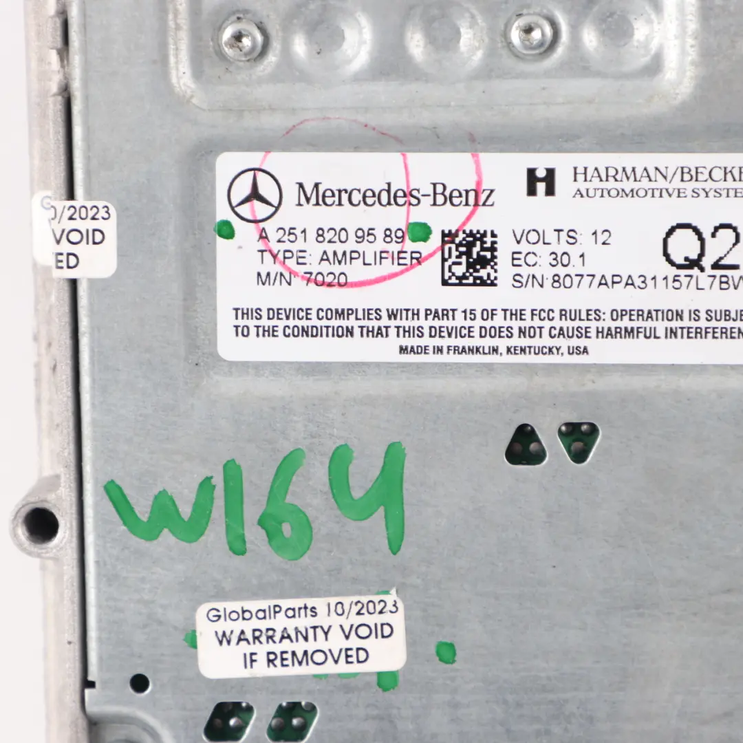 Sound Audio Amplifier Harman Becker Control Unit to Mercedes W164 with Part number A2518209589 Mercedes W164 Sound Audio Amplifier Harman Becker Control Unit - SKU A2518209589 - Part number A2518209589