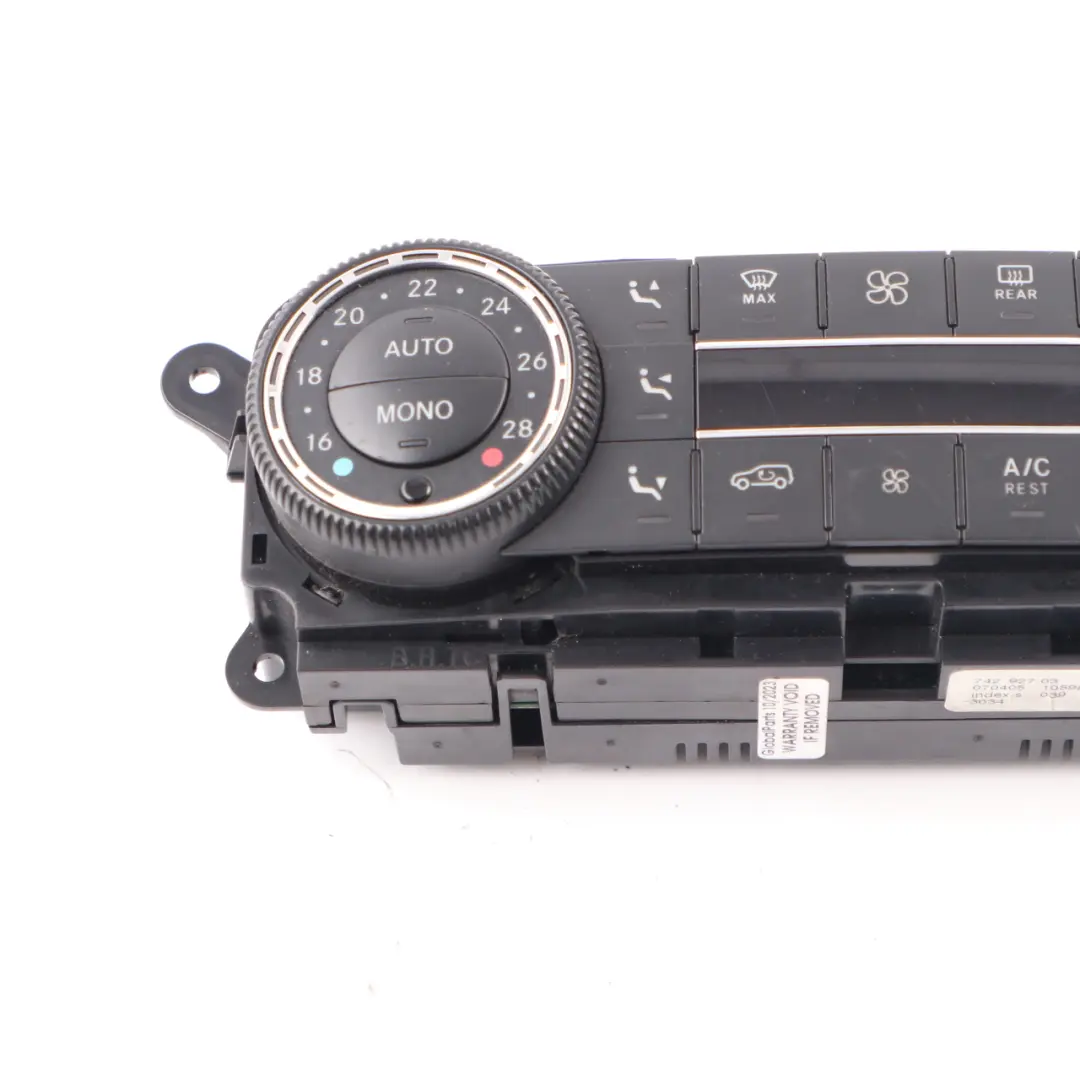 A/C Heater Climate Control Unit Switch Panel to Mercedes ML W164 with Part number A2518702289 Mercedes ML W164 A/C Heater Climate Control Unit Switch Panel - SKU A2518702289 - Part number A2518702289