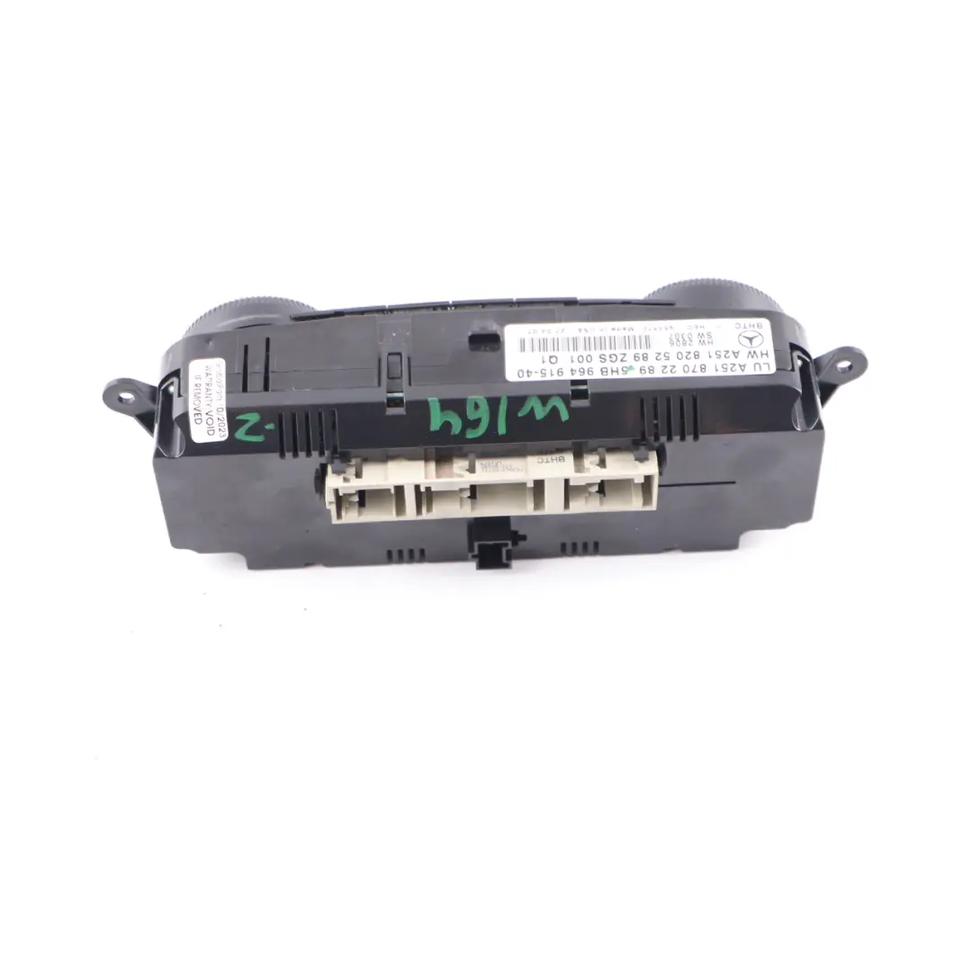 Mercedes ML W164 A/C Heater Climate Control Unit Switch Panel - SKU A2518702289 - Part number A2518702289
