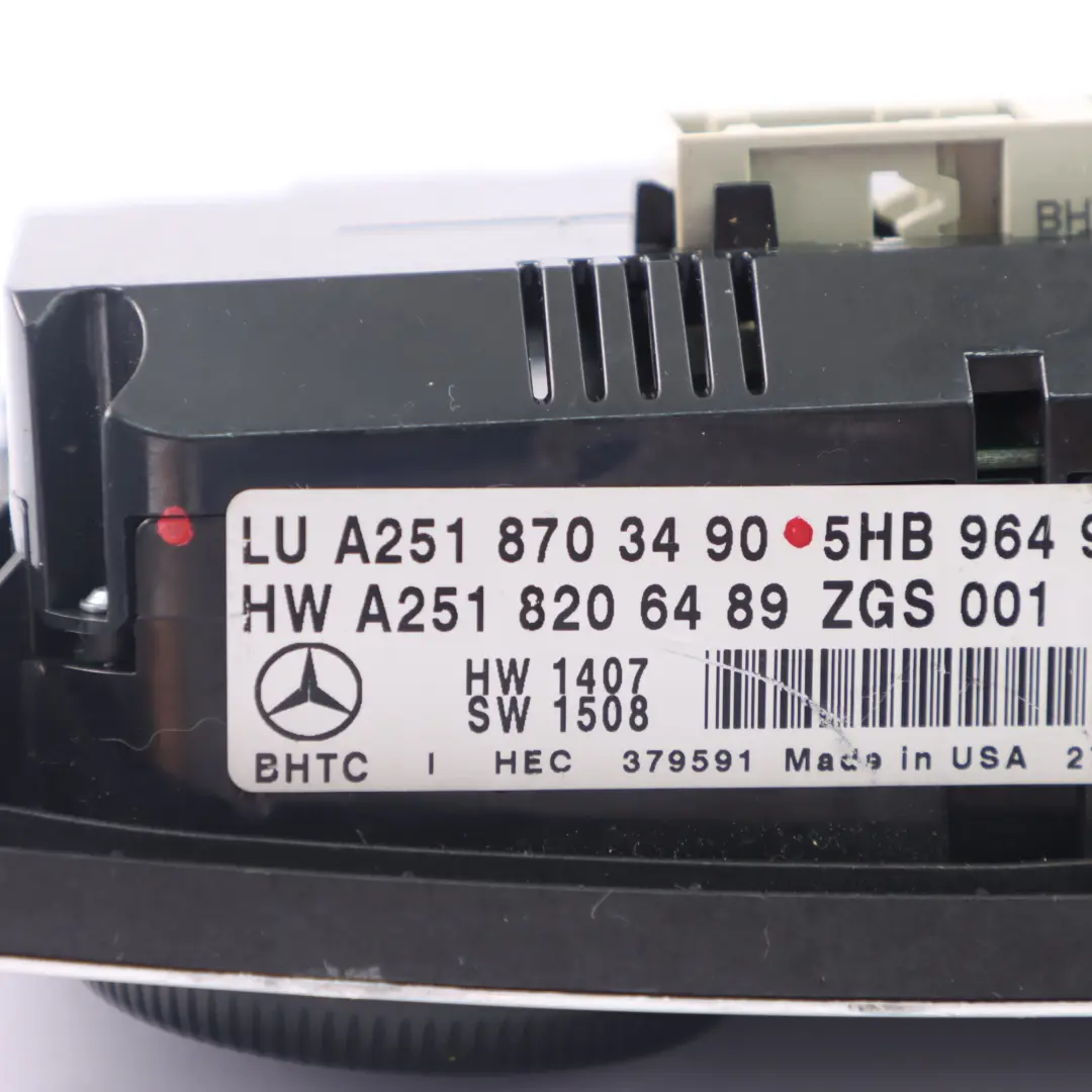  Panneau Mercedes W251 Air Conditionné Chauffage Soufflerie Contrôle - SKU A2518703490 - Numéro de pièce A2518703490