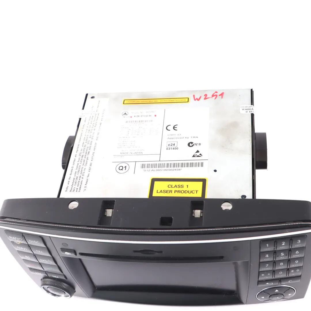 Mercedes W251 Navigation Media Head Unit Radio Sat Nav Remote - SKU A2518705094 - Part number A2518705094