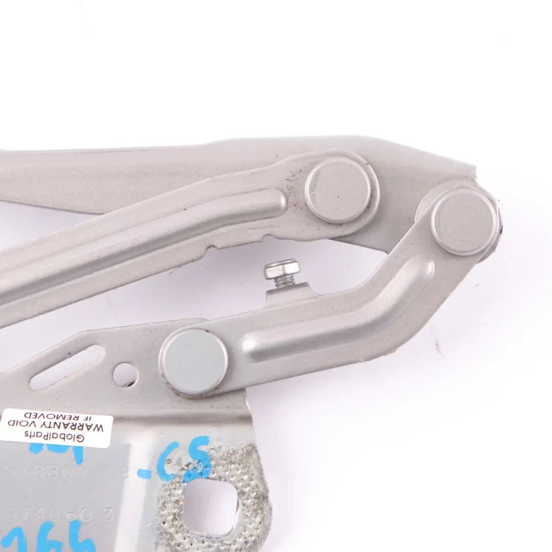 Bonnet Hood Hinge Left N/S Cubanite Silver - 723 A2518800128 to Mercedes ML W164 with Part number A2518800328 Mercedes ML W164 Bonnet Hood Hinge Left N/S Cubanite Silver - 723 A2518800128 - SKU A2518800328-CS - Part number A2518800328