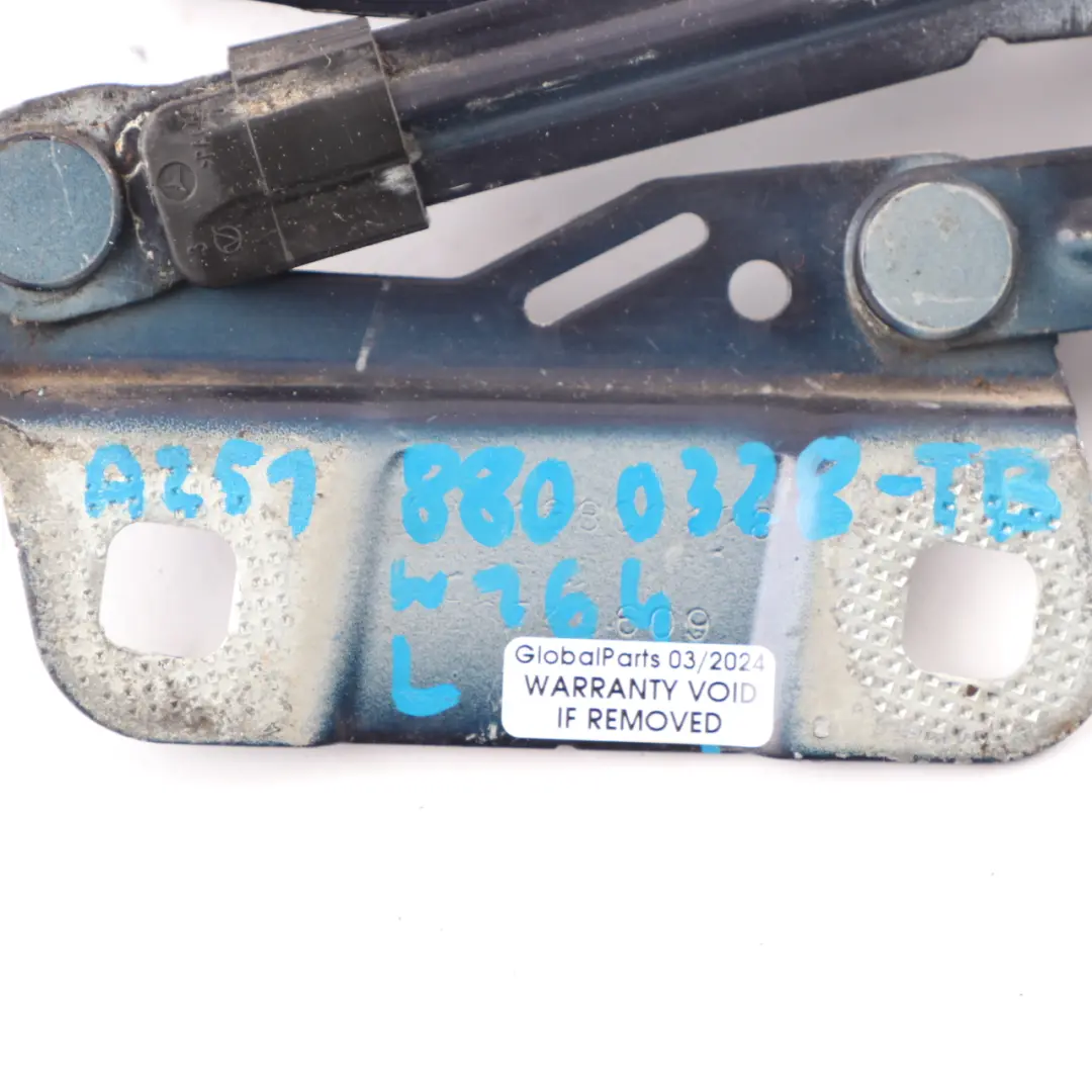 Mercedes W164 Bonnet Hood Hinge Left N/S Tanzanite Blue Metallic 359 A2518800128 - SKU A2518800328-TB - Part number A2518800328