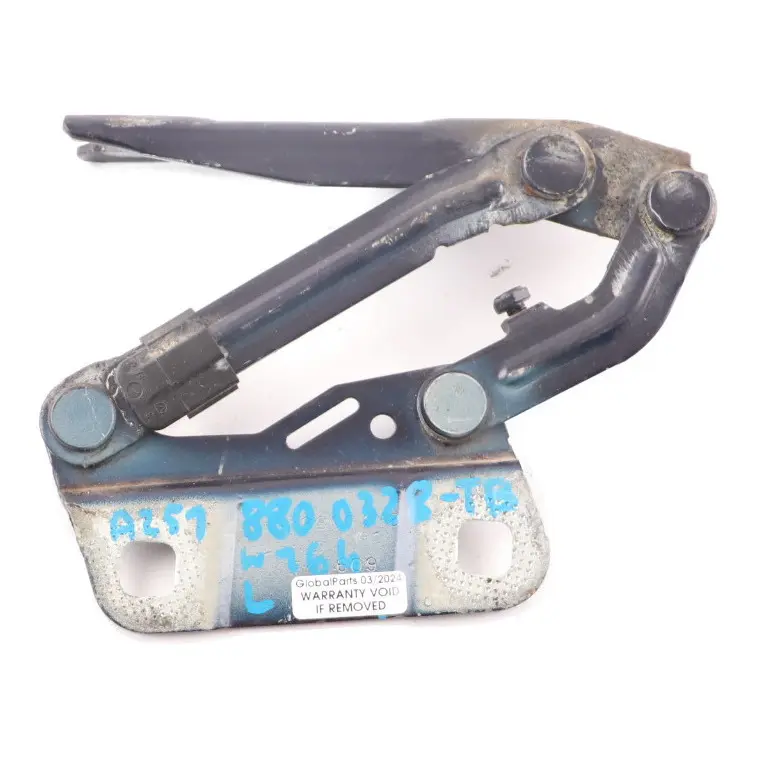 Bonnet Hood Hinge Left N/S Tanzanite Blue Metallic 359 A2518800128 to Mercedes W164 with Part number A2518800328 Mercedes W164 Bonnet Hood Hinge Left N/S Tanzanite Blue Metallic 359 A2518800128 - SKU A2518800328-TB - Part number A2518800328