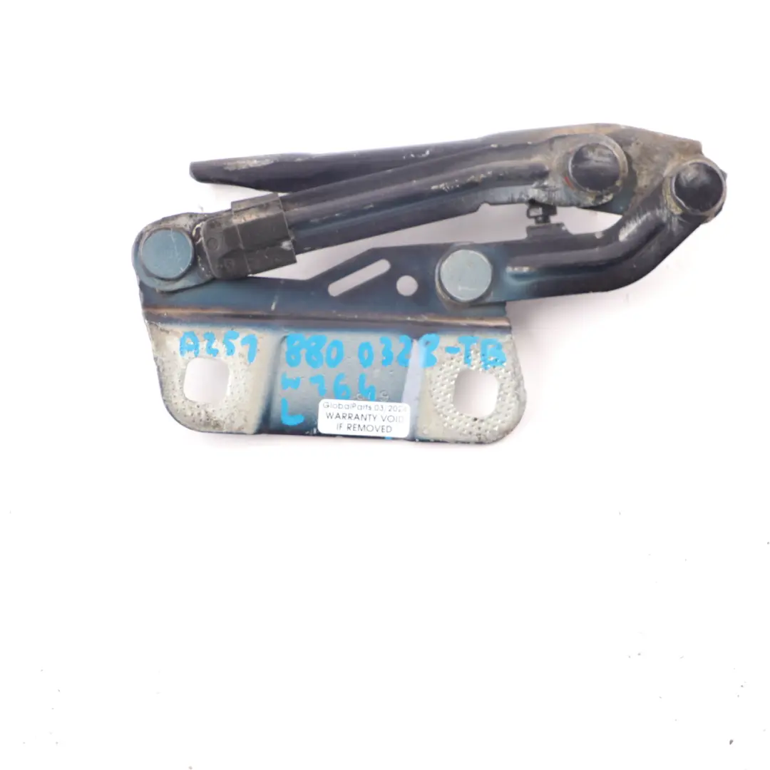 Bonnet Hood Hinge Left N/S Tanzanite Blue Metallic 359 A2518800128 to Mercedes W164 with Part number A2518800328 Mercedes W164 Bonnet Hood Hinge Left N/S Tanzanite Blue Metallic 359 A2518800128 - SKU A2518800328-TB - Part number A2518800328