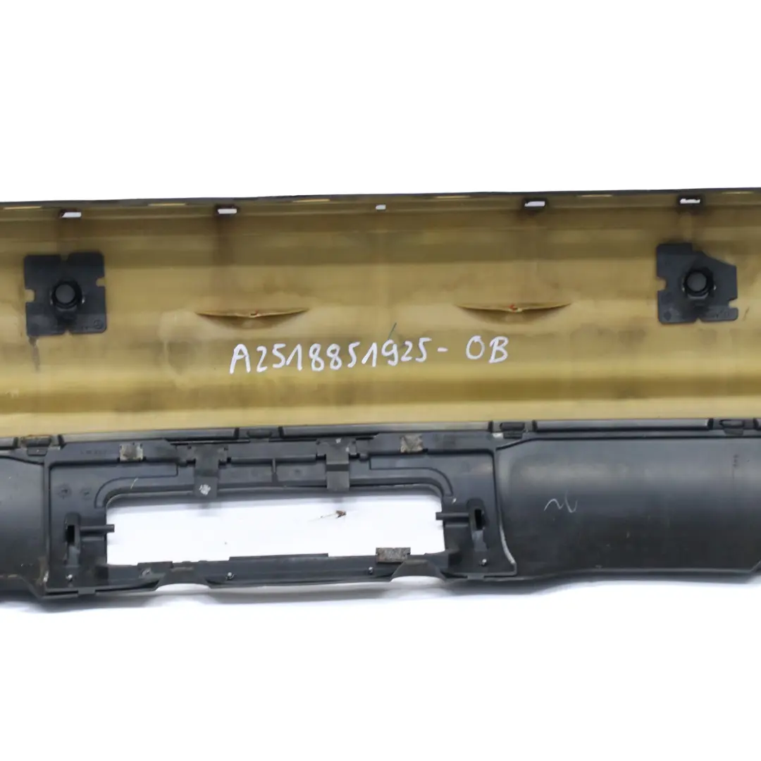 Bumper Rear Trim Panel Cover AMG Obsidian Black Metallic - 197 to Mercedes W251 with Part number A2518851925 Mercedes W251 Bumper Rear Trim Panel Cover AMG Obsidian Black Metallic - 197 - SKU A2518851925-OB - Part number A2518851925