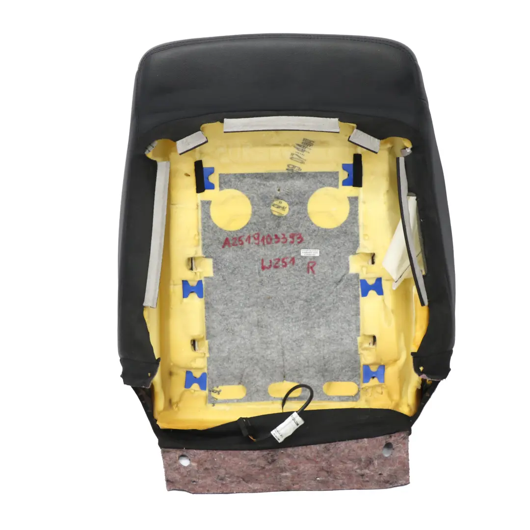 Schienale sedile anteriore sinistra destra pelle nera Artico per Mercedes W251 con numero di parte A2519103393 Mercedes W251 Schienale sedile anteriore sinistra destra pelle nera Artico - SKU A2519103393 - Numero di parte A2519103393