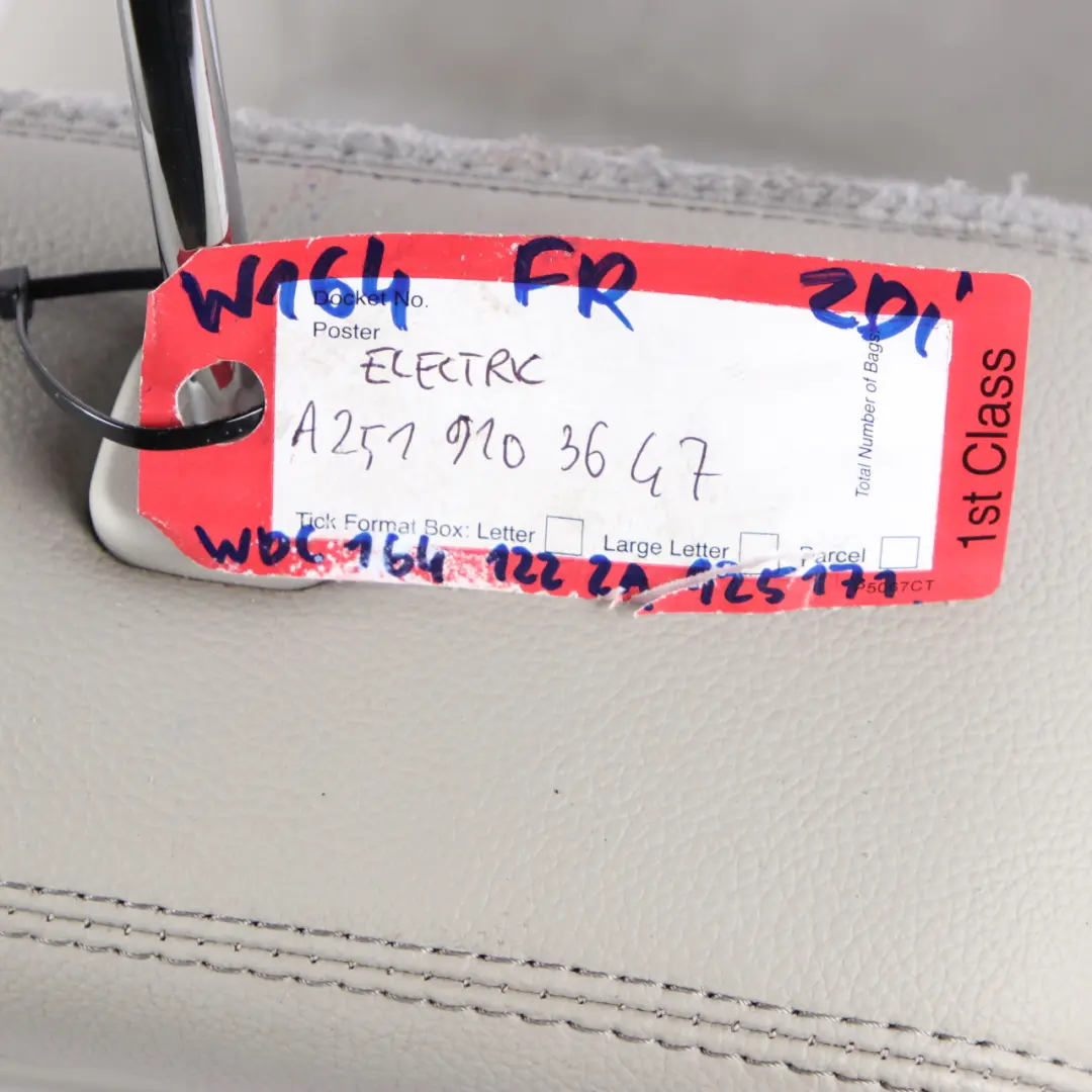  Front Seat Mercedes ML W164 Right O/S Leather Nappa Alcantara Oriongrau Electric - SKU A2519103647 - Part number A2519103647