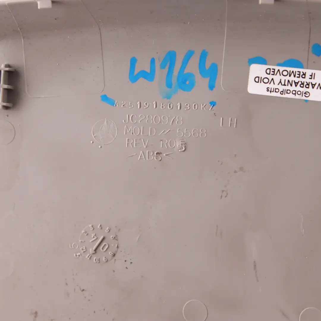 Trim Front Left N/S Panel Cover Grey to Mercedes ML W164 Seat with Part number A2519180130 Mercedes ML W164 Seat Trim Front Left N/S Panel Cover Grey - SKU A2519180130 - Part number A2519180130