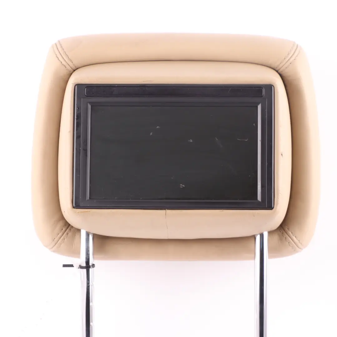 Mercedes W164 W251 Seat Headrest Front Left Right Screen Cover Beige Leather - SKU A2519703450 - Part number A2519703450