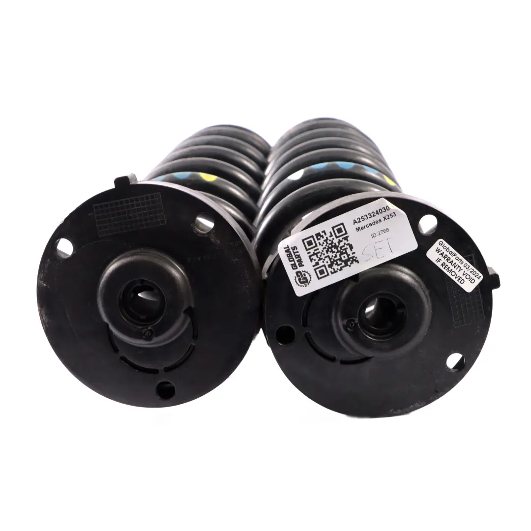 Jeu de ressorts de suspension arrière Mercedes X253 3xBleu 1xJaune pour à propos du numéro de pièce A2533240304 Jeu de ressorts de suspension arrière Mercedes X253 3xBleu 1xJaune - SKU A2533240304 - Numéro de pièce A2533240304