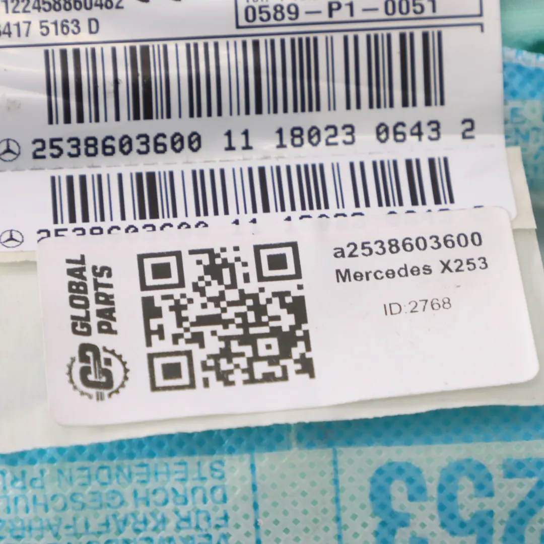 Module d'air de tête Rideau de toit droit pour Mercedes GLC X253 à propos du numéro de pièce A2538603600 Mercedes GLC X253 Module d'air de tête Rideau de toit droit - SKU A2538603600 - Numéro de pièce A2538603600