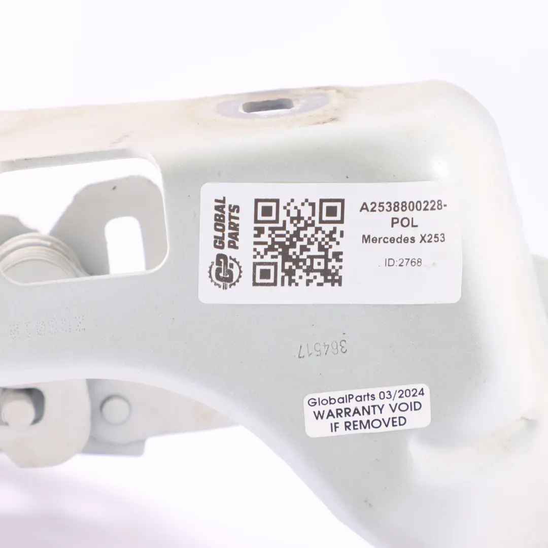 Bonnet Hood Hinge Right O/S Polar White - 149 to Mercedes X253 with Part number A2538800228 Mercedes X253 Bonnet Hood Hinge Right O/S Polar White - 149 - SKU A2538800228-POL - Part number A2538800228
