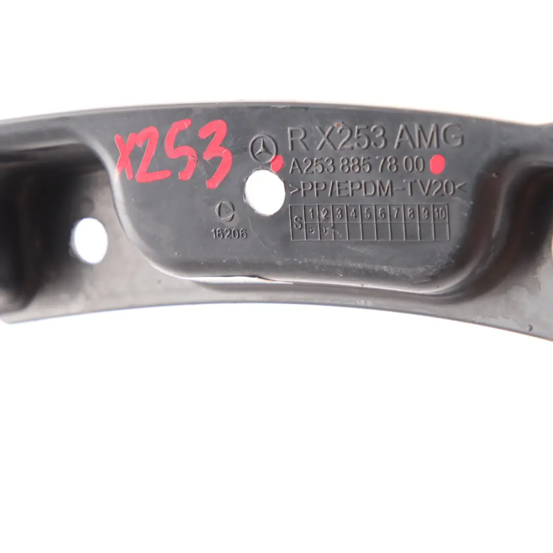 Bumper Bracket Front Right O/S Lower Trim to Mercedes GLC X253 AMG with Part number A2538857800 Mercedes GLC X253 AMG Bumper Bracket Front Right O/S Lower Trim - SKU A2538857800 - Part number A2538857800