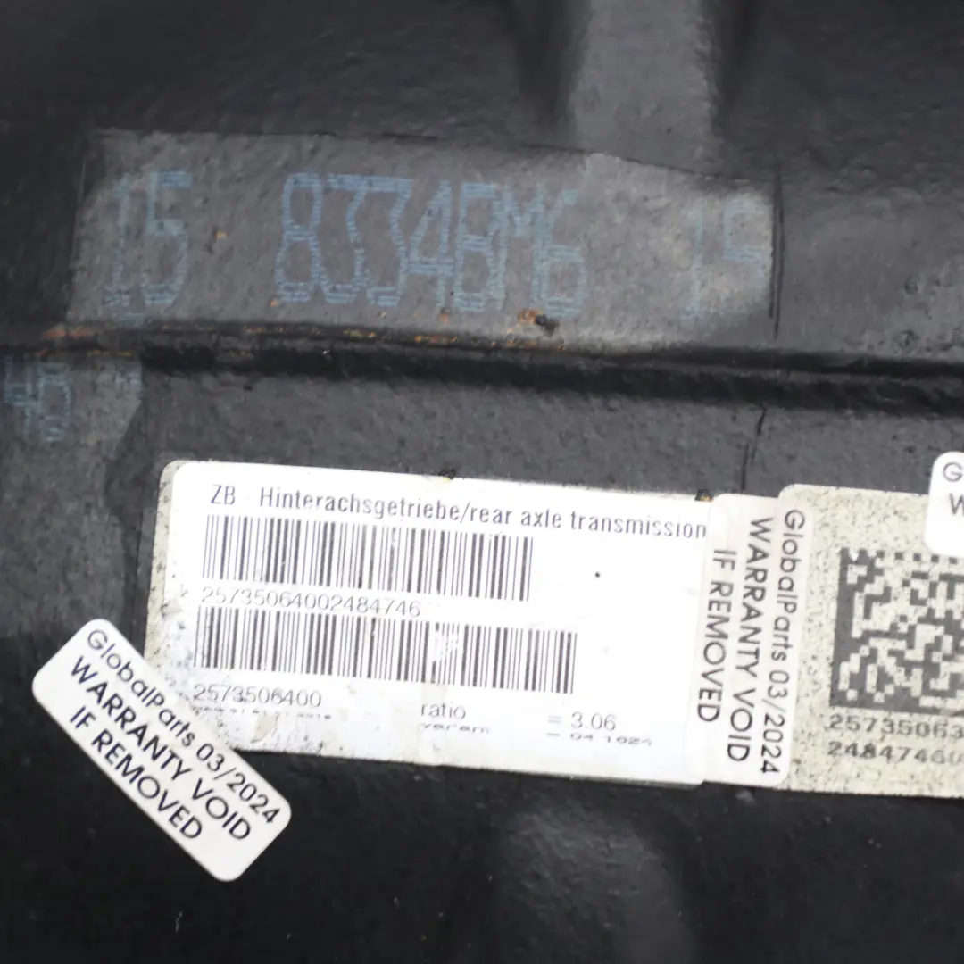 Diferencial Trasero 3,06 GARANTÍA para Mercedes W213 C238 C257 AMG con número de pieza A2573506400 Mercedes W213 C238 C257 AMG Diferencial Trasero 3,06 GARANTÍA - SKU A2573506400 - Número de pieza A2573506400