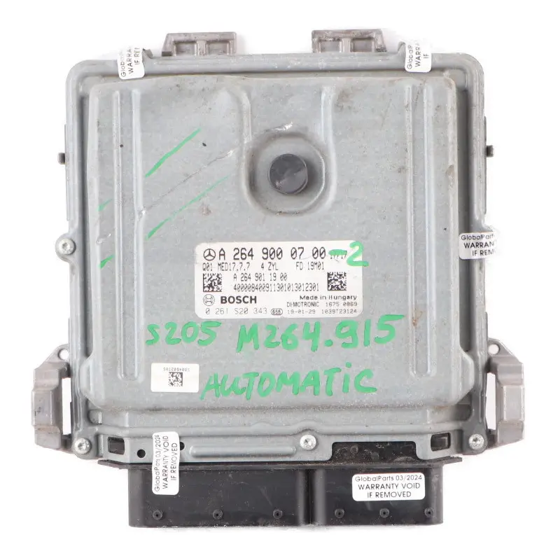 Mercedes W205 C 200 264915 264.915 184HP Engine ECU Module Automatic - SKU A2649000700-2 - Part number A2649000700