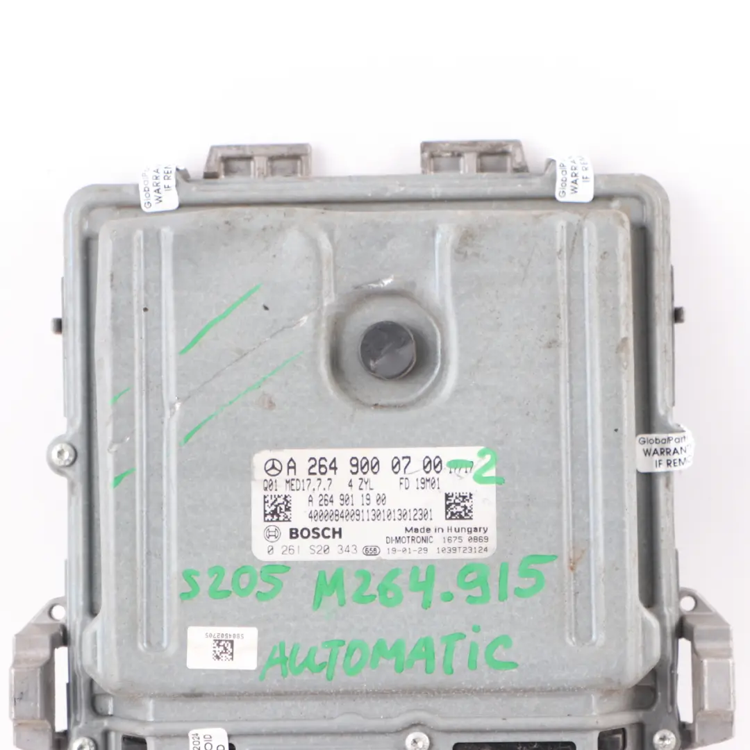 Mercedes W205 C 200 264915 264.915 184HP Engine ECU Module Automatic - SKU A2649000700-2 - Part number A2649000700