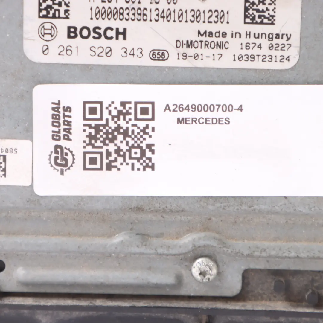 Mercedes W177 A220 260920 260.920 190HP Engine ECU Unit Automatic - SKU A2649000700-4 - Part number A2649000700