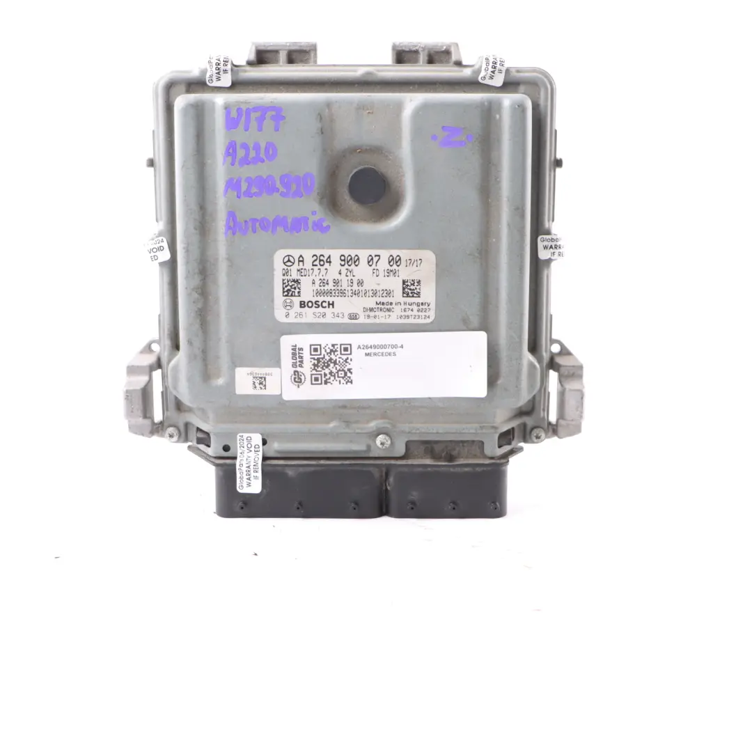 A220 260920 260.920 190HP Engine ECU Unit Automatic to Mercedes W177 with Part number A2649000700 Mercedes W177 A220 260920 260.920 190HP Engine ECU Unit Automatic - SKU A2649000700-4 - Part number A2649000700
