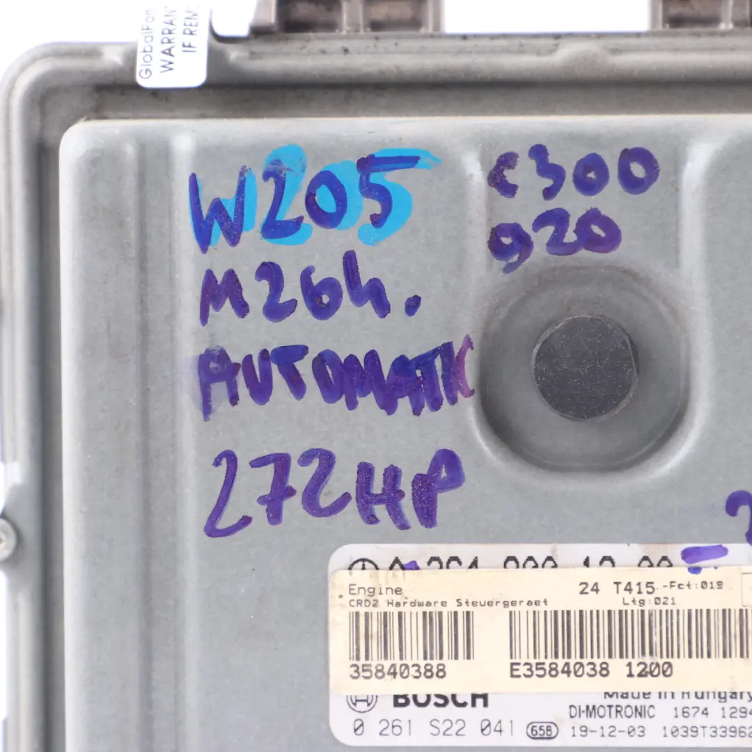 Mercedes W205 C 300 264.920 258HP Engine ECU Control Unit Automatic - SKU A2649001200-2 - Part number A2649001200