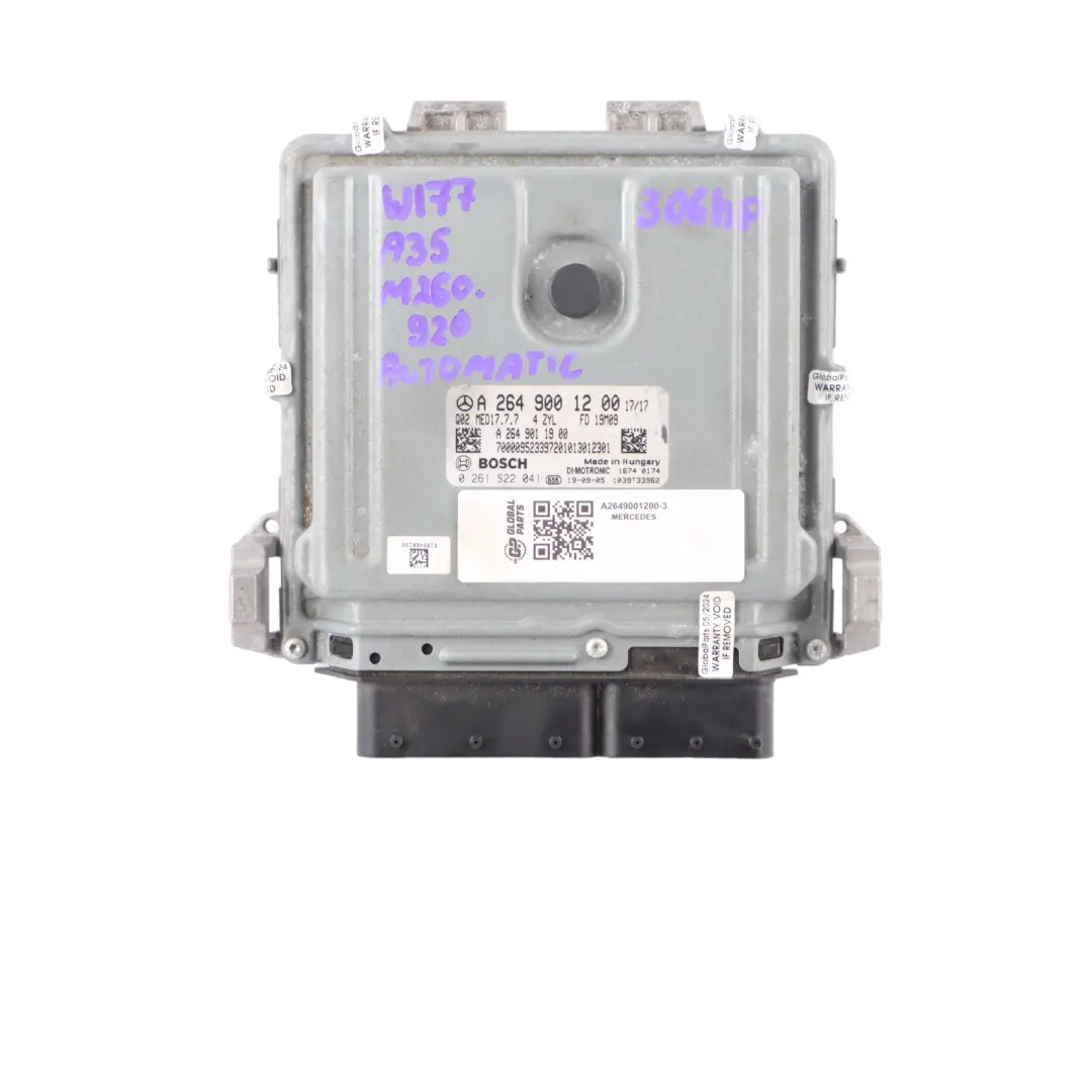Mercedes W177 A35 AMG 306HP 260.920 Engine ECU Kit Key BCM Automatic - SKU A2649001200-3 - Part number A2649001200