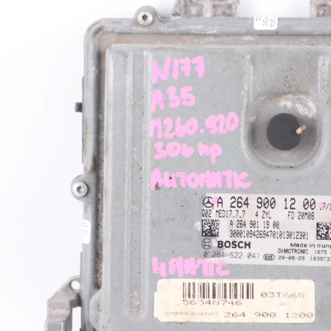 Mercedes W177 A35 AMG 306HP M260.920 4-Matic Motor Unidad Control - SKU A2649001200 - Número de pieza A2649001200