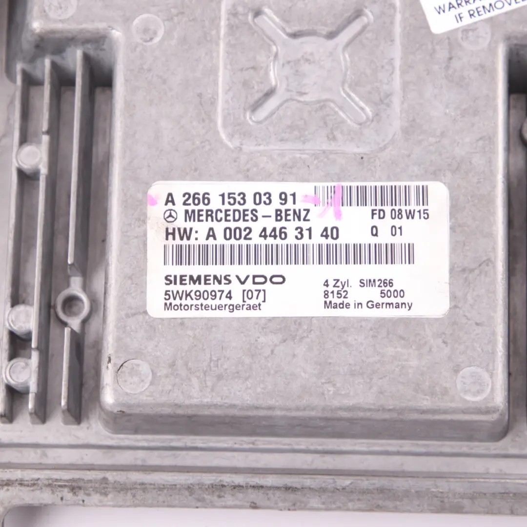 Mercedes W169 W245 A150 B150 M266.920 95HP Engine ECU Kit Key Lock - SKU A2661530391-1 - Part number A2661530391
