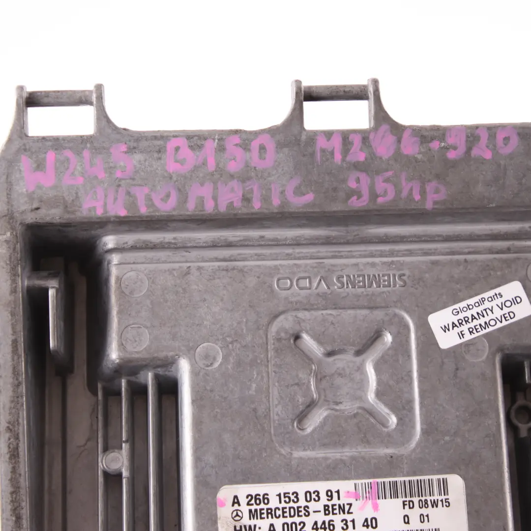 Mercedes W169 W245 A150 B150 M266.920 95HP Engine ECU Kit Key Lock - SKU A2661530391-1 - Part number A2661530391