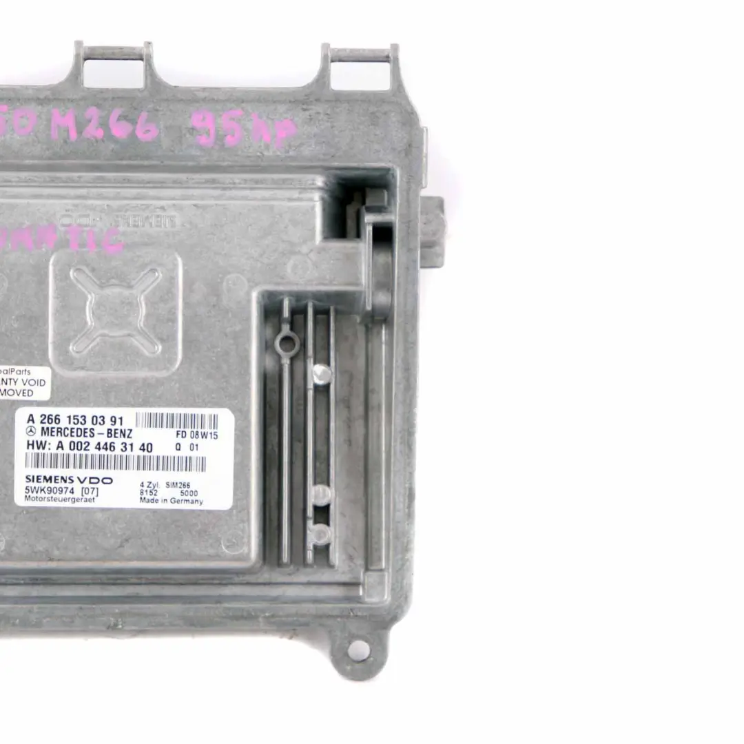 A150 M266 95HP Engine Control Unit ECU Automatic to Mercedes W169 with Part number A2661530391 Mercedes W169 A150 M266 95HP Engine Control Unit ECU Automatic - SKU A2661530391 - Part number A2661530391