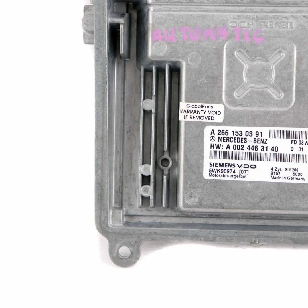 Mercedes W169 A150 M266 95HP Engine Control Unit ECU Automatic - SKU A2661530391 - Part number A2661530391
