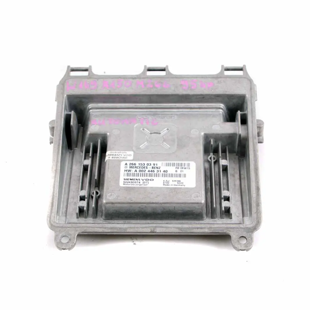 A150 M266 95HP Engine Control Unit ECU Automatic to Mercedes W169 with Part number A2661530391 Mercedes W169 A150 M266 95HP Engine Control Unit ECU Automatic - SKU A2661530391 - Part number A2661530391