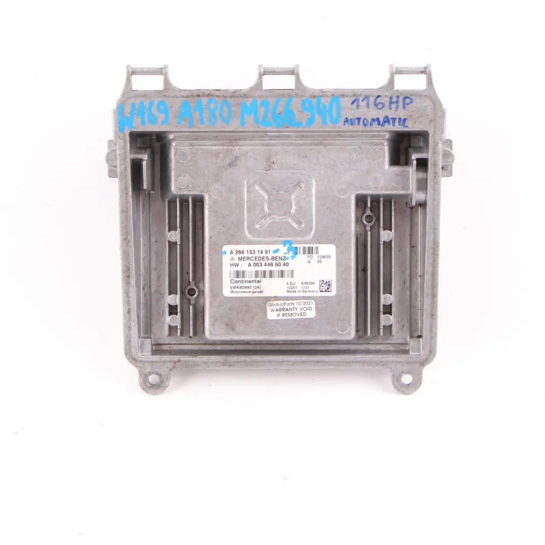 Mercedes W169 A180 M266.940 116HP Engine Unit ECU Kit Key Lock - SKU A2661531491-3 - Part number A2661531491