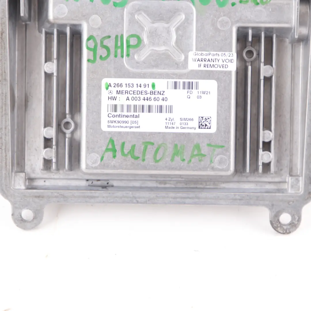 Mercedes W169 A160 266.920 95HP Motore Unità controllo ECU - SKU A2661531491-4 - Numero di parte A2661531491