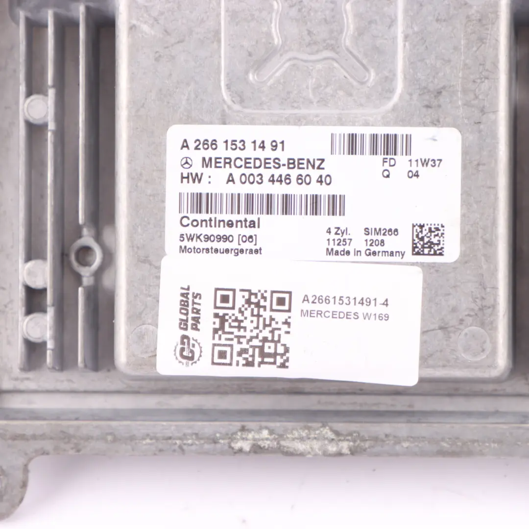 A160 266.920 95HP Engine Control Unit ECU Kit Key Lock Mercedes W169 - SKU A2661531491-4 - Part number A2661531491