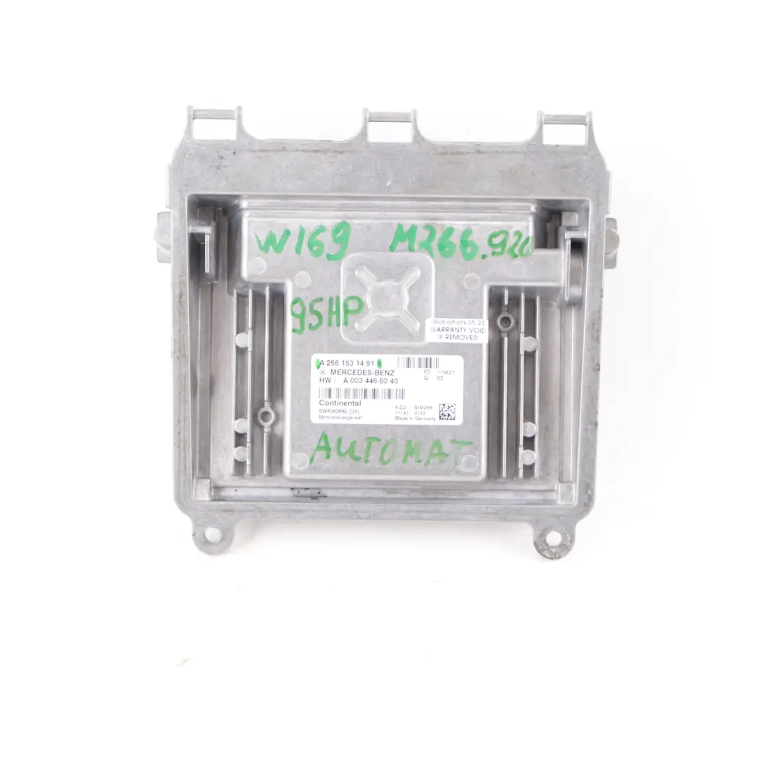 A150 M266.920 95HP Unità controllo motore ECU Automati per Mercedes W169 con numero di parte A2661531491 Mercedes W169 A150 M266.920 95HP Unità controllo motore ECU Automati - SKU A2661531491 - Numero di parte A2661531491