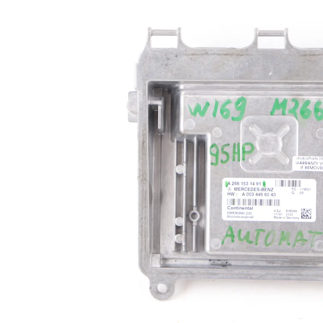 A150 M266.920 95HP Engine Control Unit ECU Automatic Mercedes W169 - SKU A2661531491 - Part number A2661531491