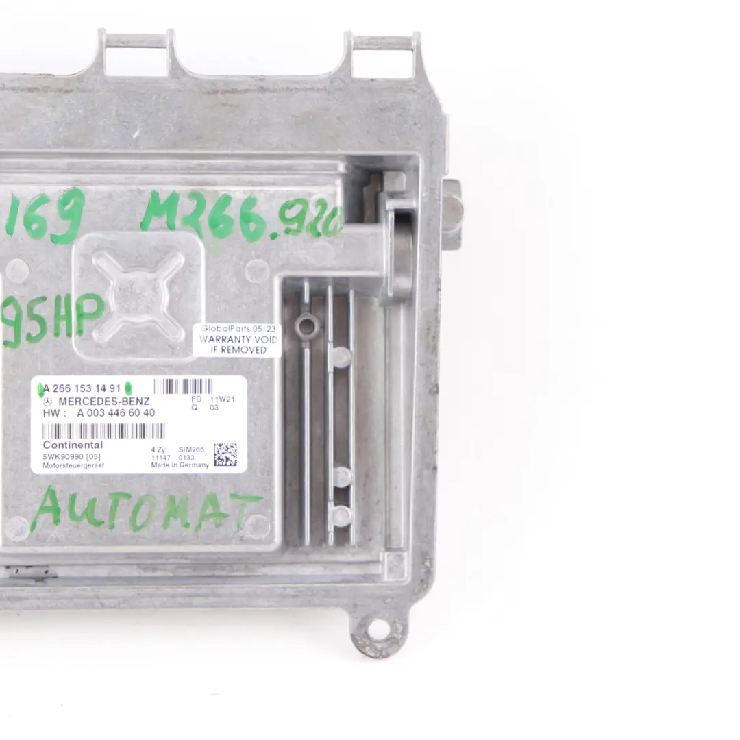 A150 M266.920 95HP Engine Control Unit ECU Automatic Mercedes W169 - SKU A2661531491 - Part number A2661531491