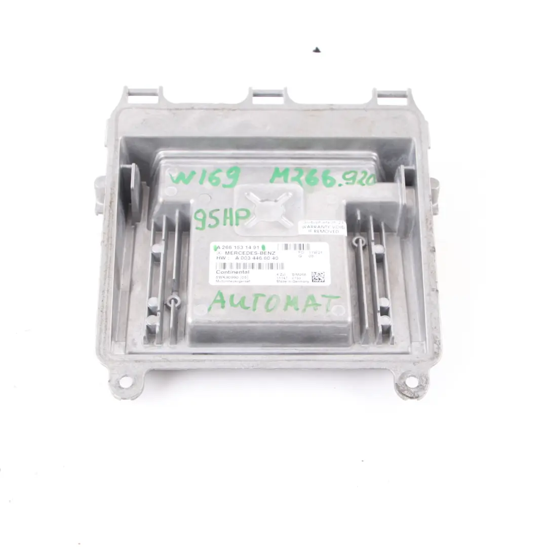 A150 M266.920 95HP Unità controllo motore ECU Automati per Mercedes W169 con numero di parte A2661531491 Mercedes W169 A150 M266.920 95HP Unità controllo motore ECU Automati - SKU A2661531491 - Numero di parte A2661531491