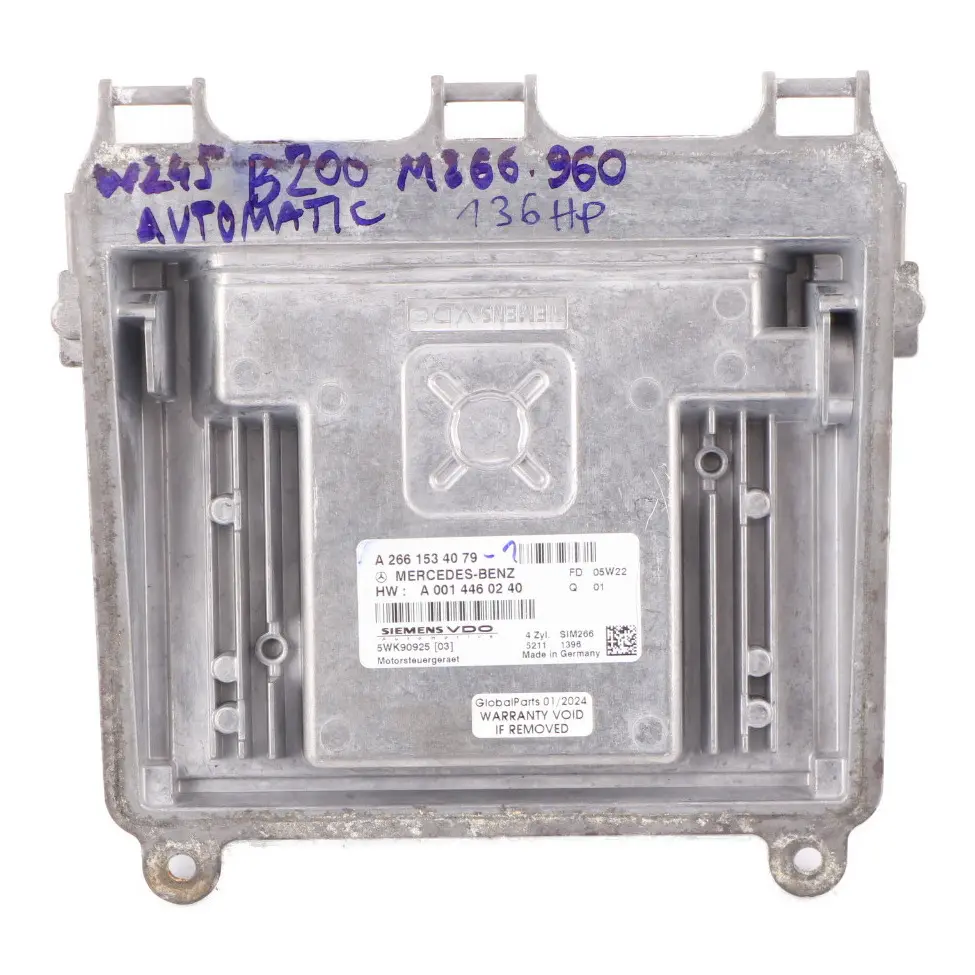 M266.960 136HP Engine ECU Kit 2 Keys Lock to Mercedes W169 W245 200 with Part number A2661534079 Mercedes W169 W245 200 M266.960 136HP Engine ECU Kit 2 Keys Lock - SKU A2661534079-1 - Part number A2661534079