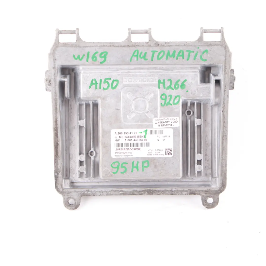 A150 M266.920 95HP Engine Control Unit ECU Kit Key to Mercedes W169 with Part number A2661534179 Mercedes W169 A150 M266.920 95HP Engine Control Unit ECU Kit Key - SKU A2661534179-1 - Part number A2661534179