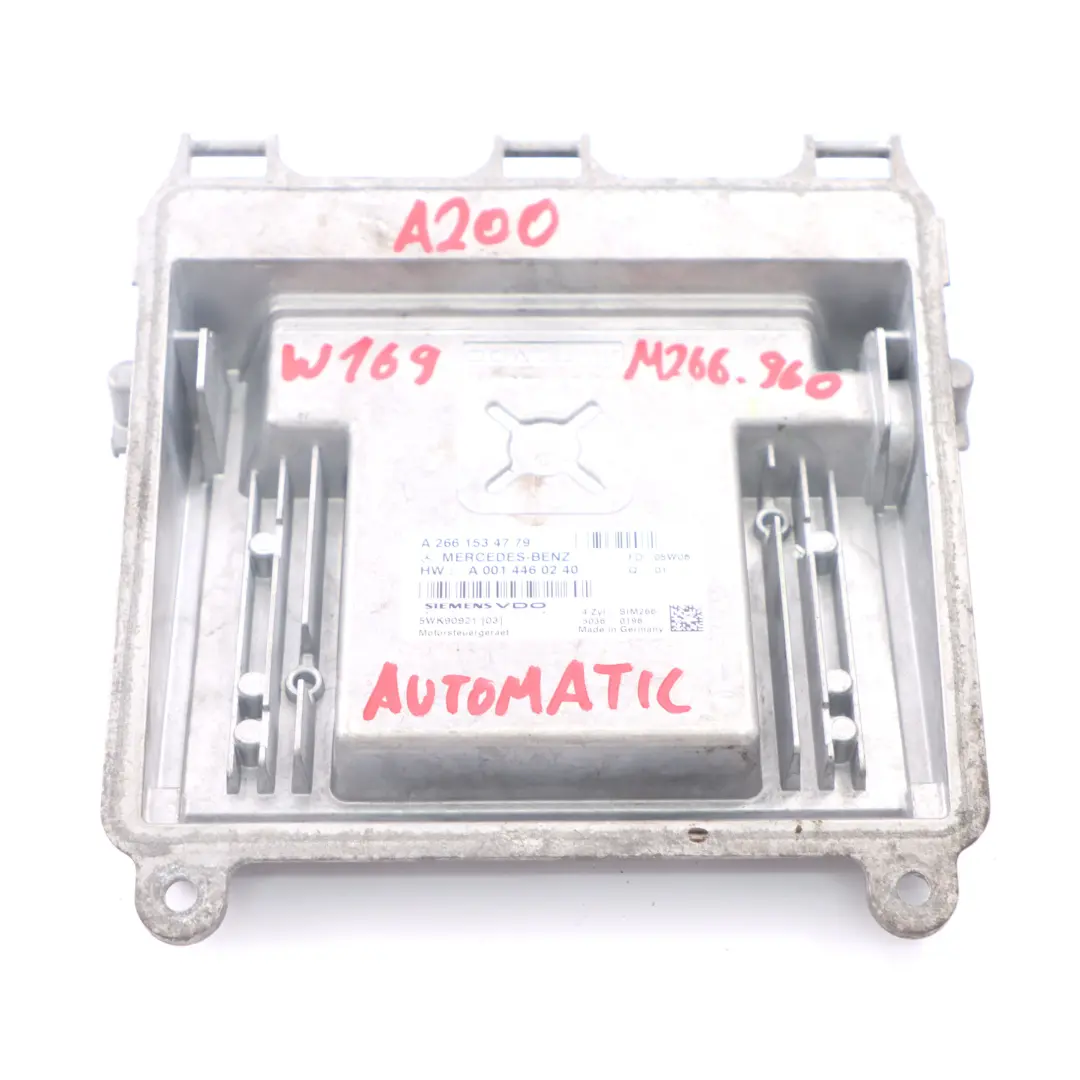 A200 M266.960 136HP Engine Control Unit ECU Automatic to Mercedes W169 with Part number A2661534779 Mercedes W169 A200 M266.960 136HP Engine Control Unit ECU Automatic - SKU A2661534779 - Part number A2661534779