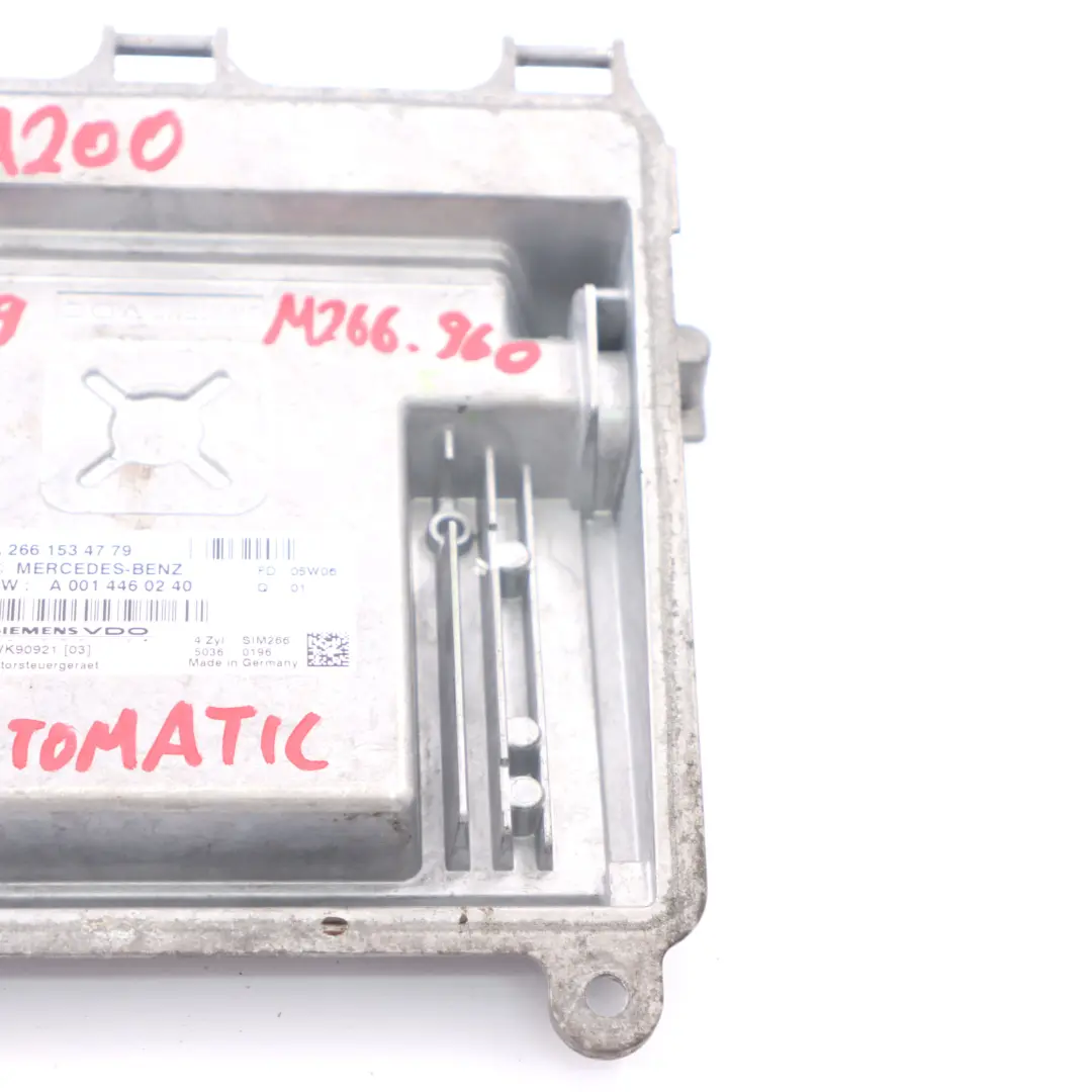 Mercedes W169 A200 M266.960 136HP Engine Control Unit ECU Automatic - SKU A2661534779 - Part number A2661534779